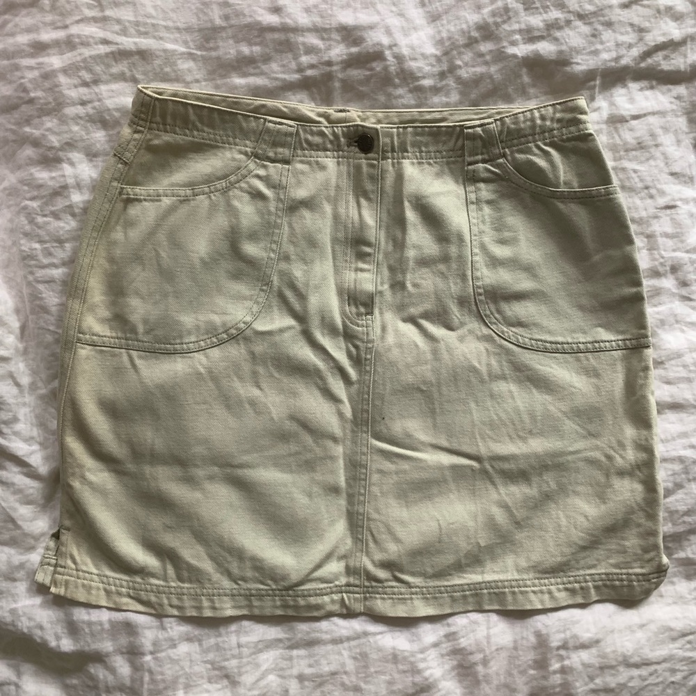 Vintage Cream/Sage Skirt with Western Features